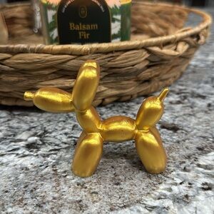 Gold Finish Balloon Dog Figurine, New